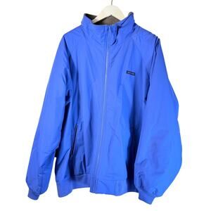 Lands’ End Squall Jacket Mens Blue Windbreaker Water Resistant Vintage 90s XL